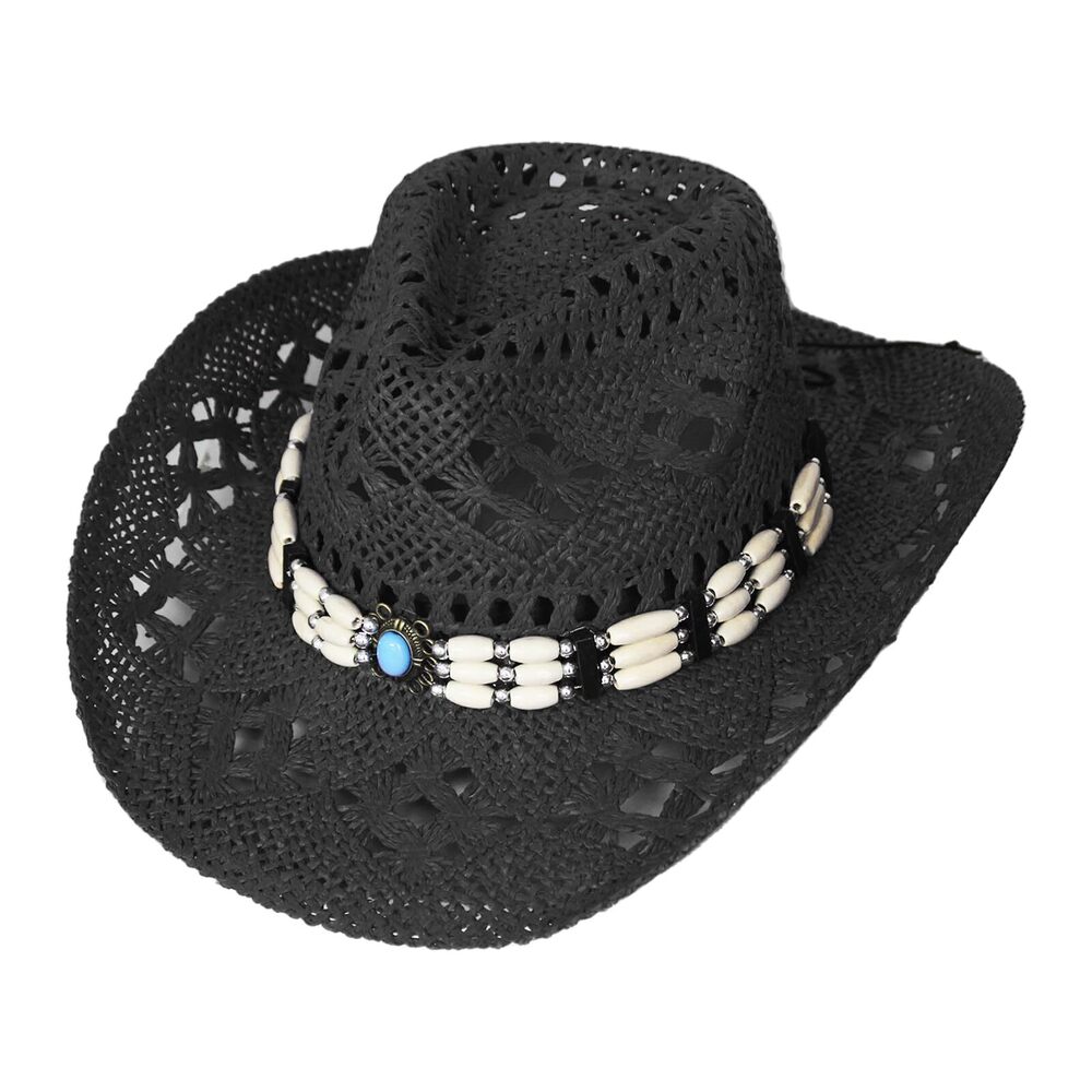 7463 Western Cowboy Hat Wide Brim Woven Straw Cowboy Hat Cowgirl Sun Beach